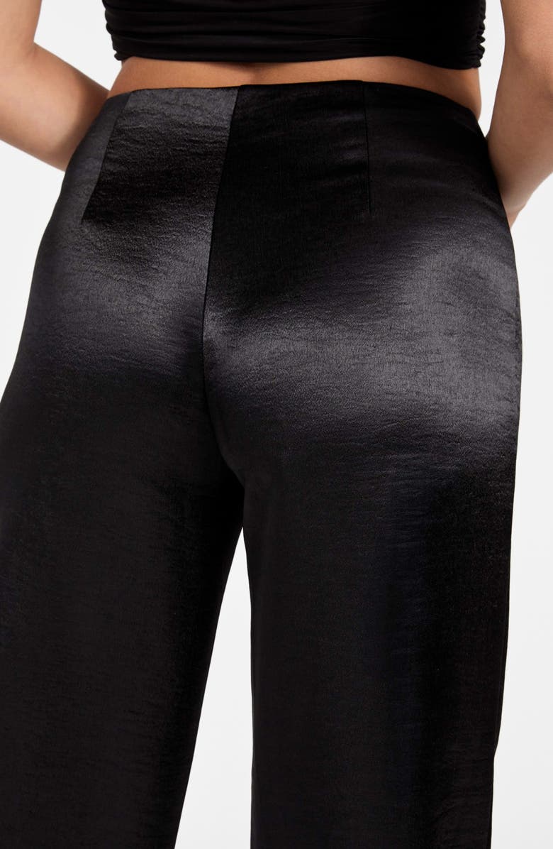 GUESS Julie High Waist Satin Pants, Alternate, color, Black-Black