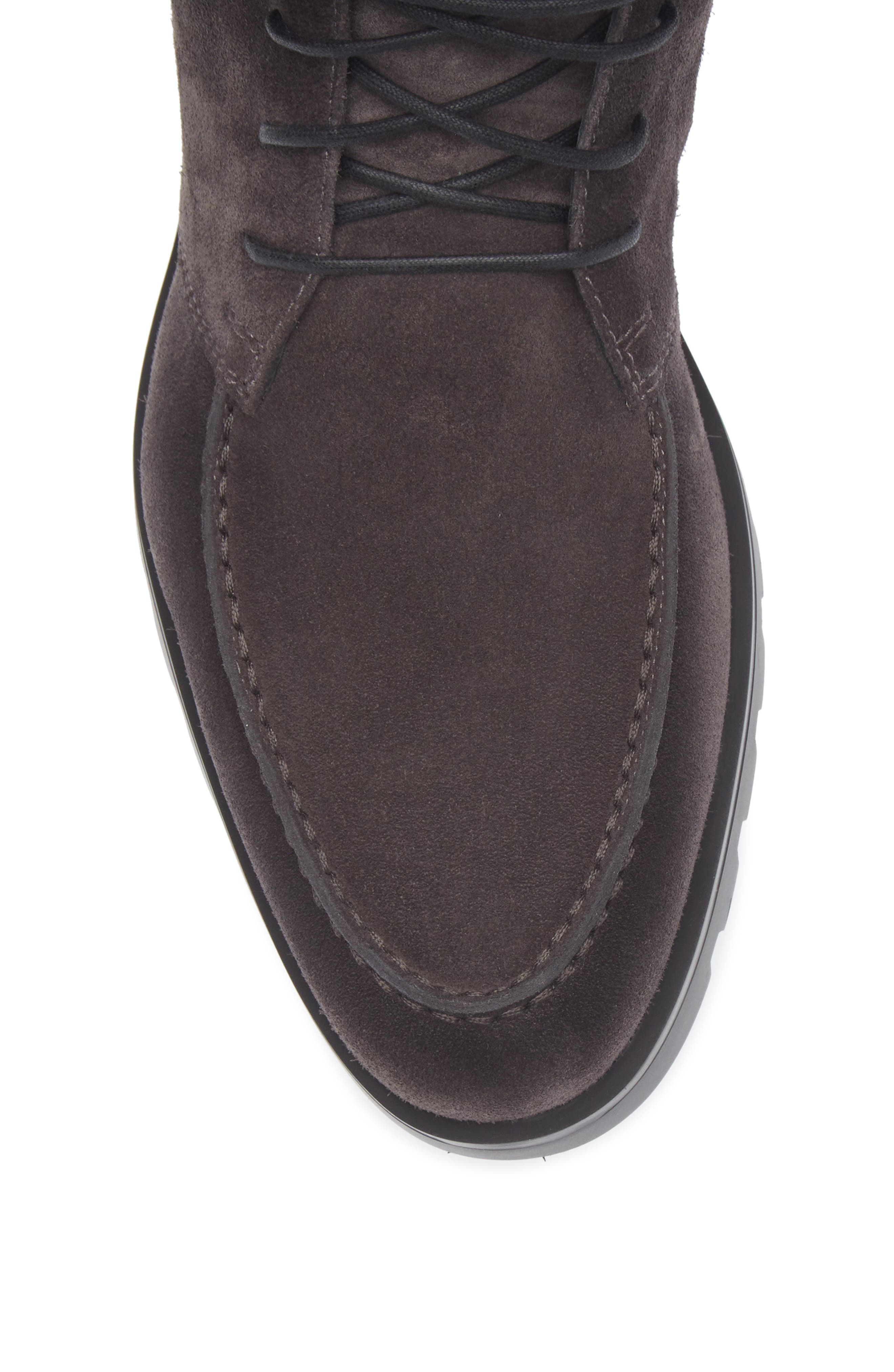 Santoni Genuine Shearling Lace-Up Boot, Alternate, color, Grey