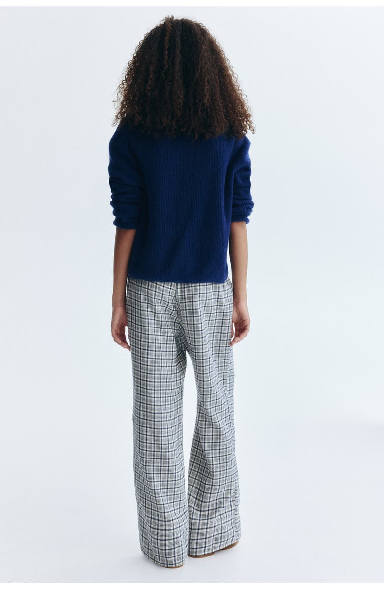 H&M Drawstring Trousers, Alternate, color, Light Beige/Plaid