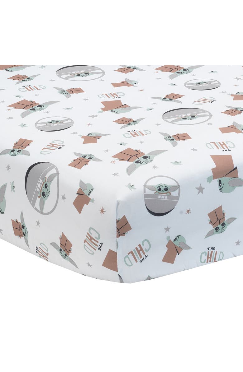 Lambs & Ivy Star Wars The Child Baby Yoda Nursery 3-Piece Baby Crib Bedding Set, Alternate, color, Multicolor