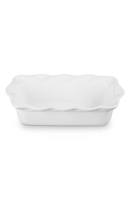 Le Creuset Heritage Stoneware 9-inch Fluted Loaf Pan In White