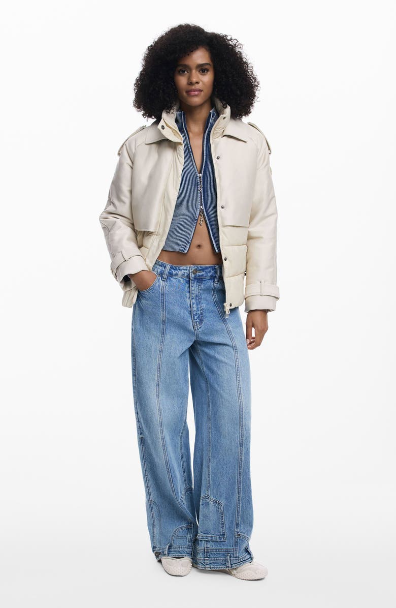 Desigual Hybrid Padded Jacket, Alternate, color, Pale Beige