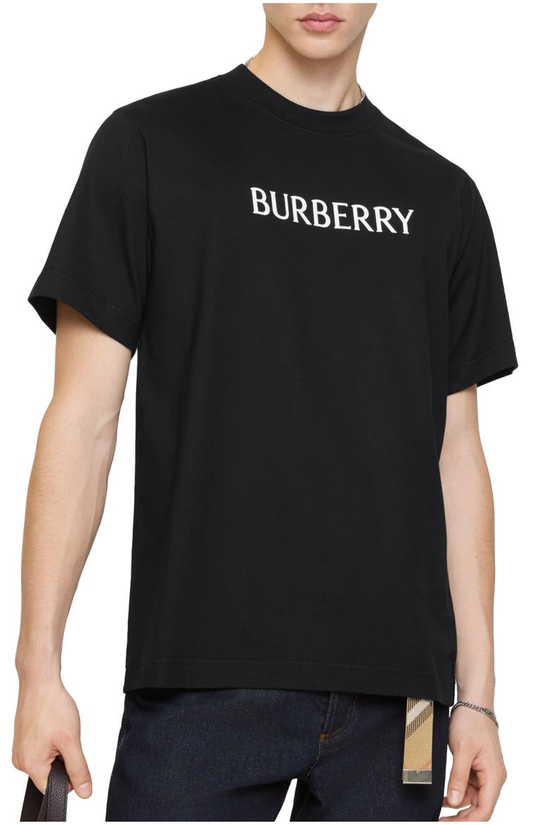 Logo Cotton T-shirt, Main, color, Black