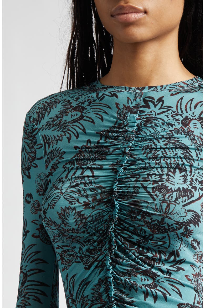 Asha Ruched Top, Alternate, color, OCEAN FLORA