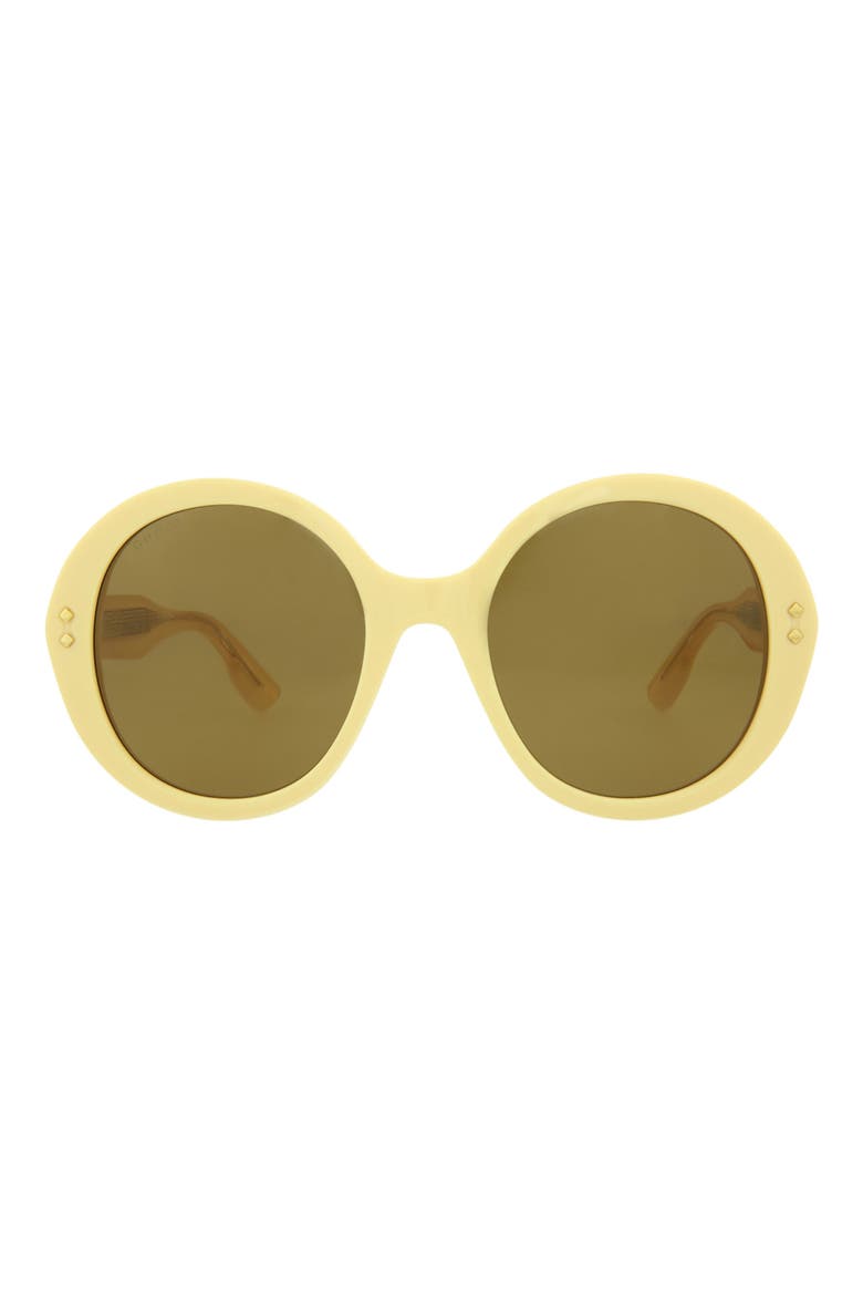 54mm Round Sunglasses, Main, color, YELLOW YELLOW BROWN