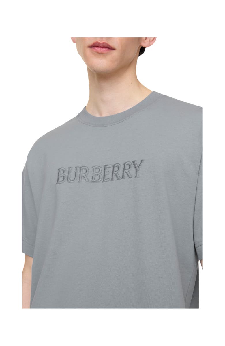 Burberry Logo Cotton T-shirt, Alternate, color, Forecast Grey