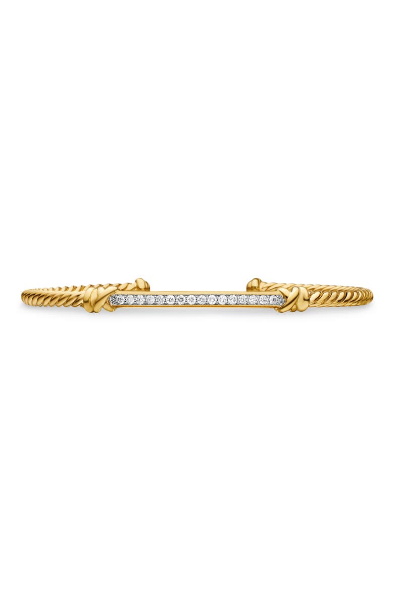 Petite Helena Cablespira® Station Bracelet with 18K Yellow Gold with Diamonds, 3mm, Main, color, DIAMOND/ YELLOW GOLD