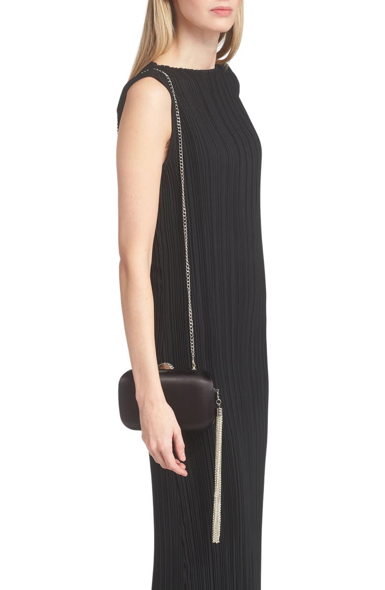 Olga Berg Ali Crystal Tassel Frame Clutch, Alternate, color,