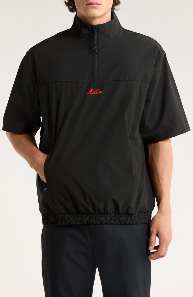 Malbon Golf Members Short Sleeve Windshirt, Alternate, color, Black