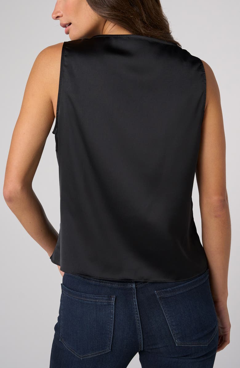 Liverpool Lace Trim V-Neck Woven Tank, Alternate, color, Black