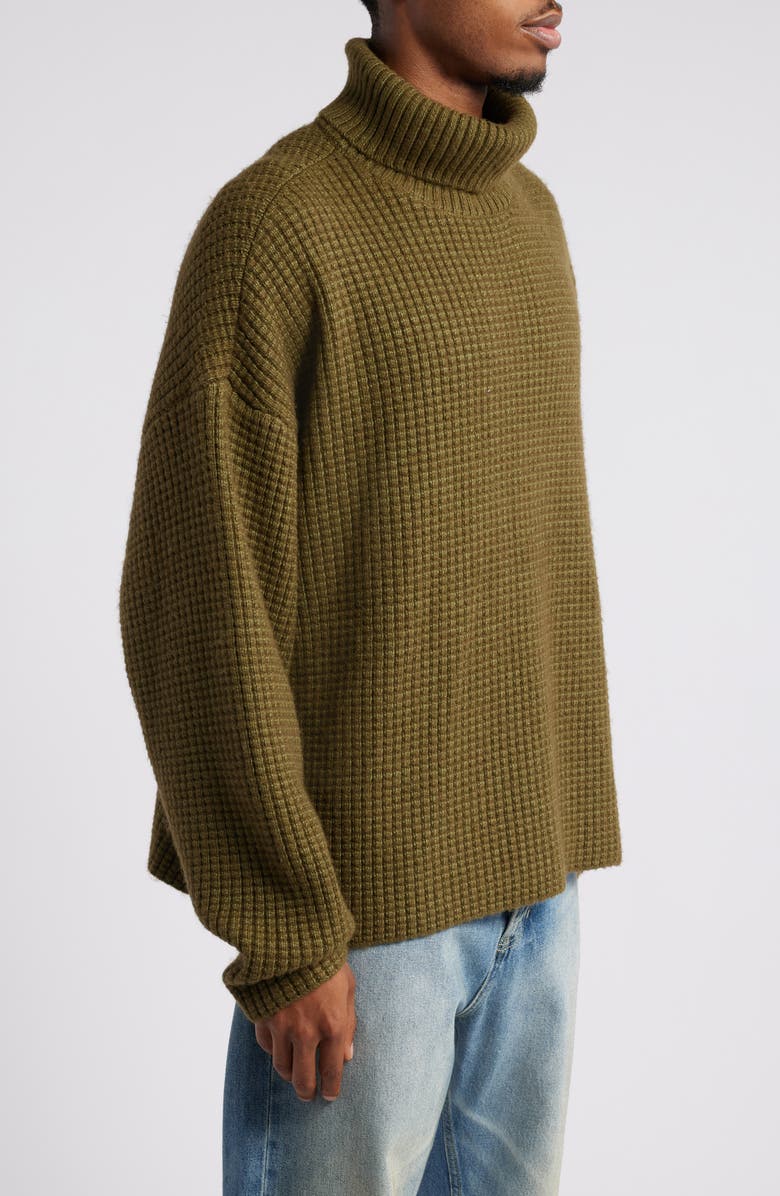 Fear of God Essentials Gender Inclusive Heavy Waffle Knit Turtleneck Sweater, Alternate, color, 