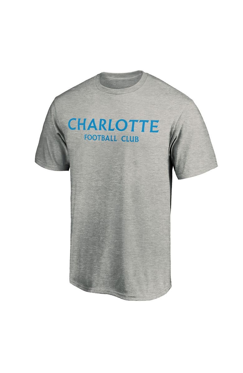 FANATICS Men's Fanatics Branded Heather Gray Charlotte FC Wordmark T-Shirt, Alternate, color,