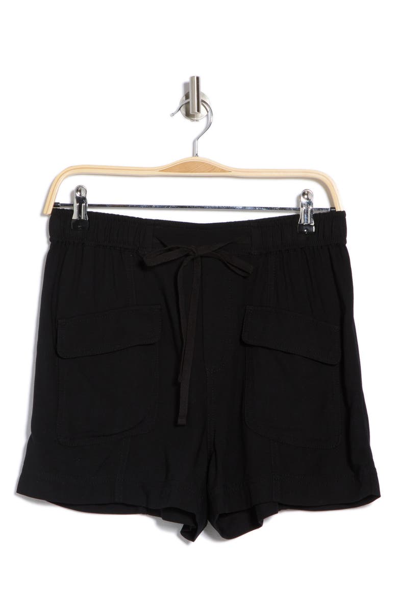 Melrose and Market Drawstring Cargo Shorts, Alternate, color, Black