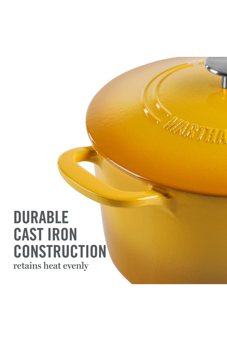 Gatwick 7-Quart Enameled Cast Iron Dutch Oven with Lid, Alternate, color, Yellow