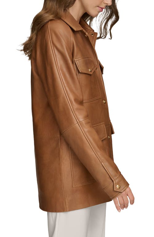 DONNA KARAN DONNA KARAN NEW YORK LEATHER FIELD JACKET