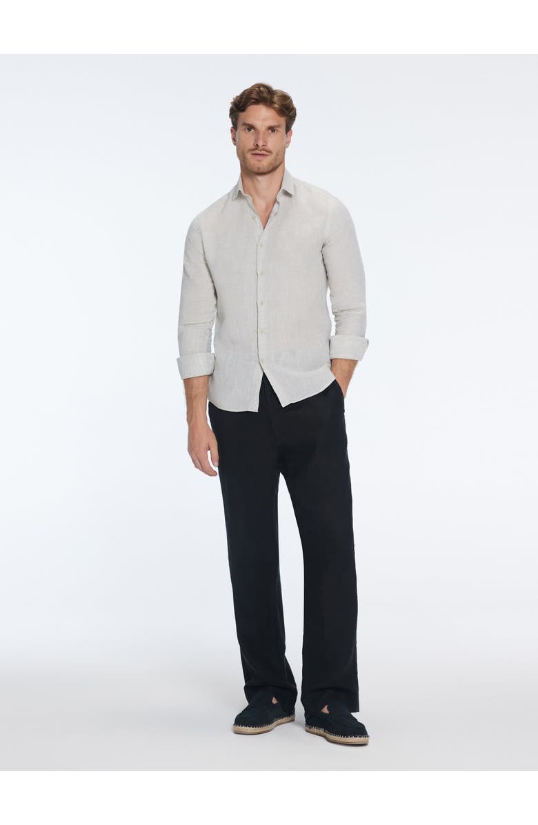Moeva Harry Khaki Linen Shirt with Spread Collar, Main, color, Khaki