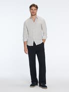 Moeva Harry Khaki Linen Shirt with Spread Collar