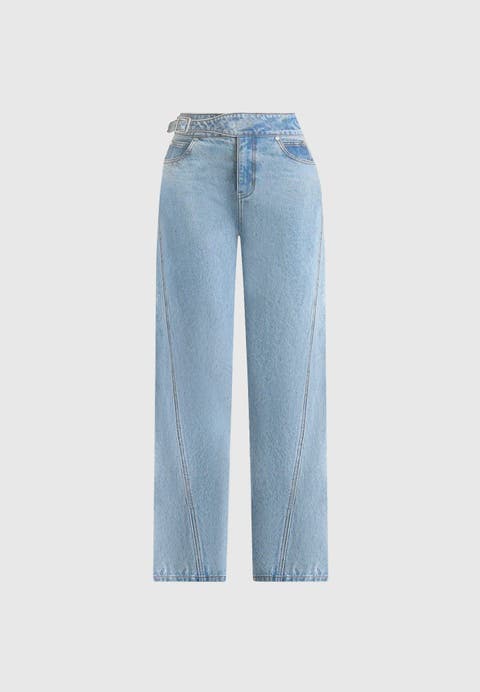 Loane Twist Leg Boyfriend Jeans With Waist Adjuster