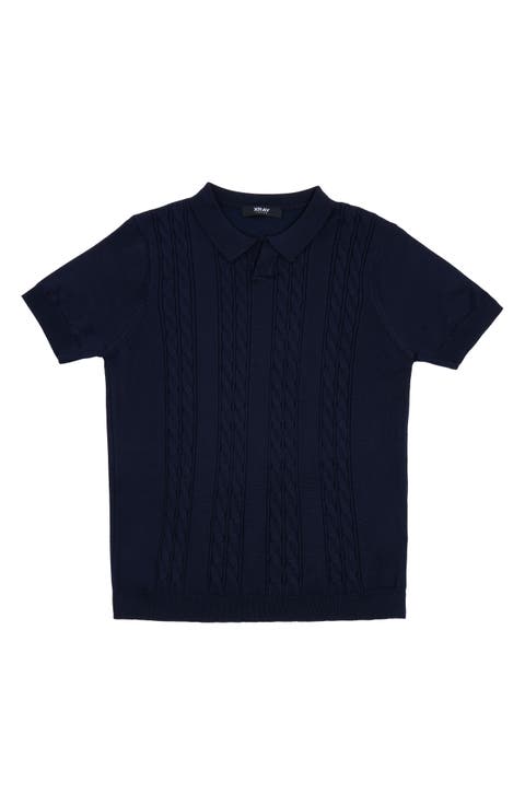 Kids' Cable Knit Polo Sweater (Little Kid & Big Kid)