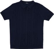 XRAY Kids' Cable Knit Polo Sweater
