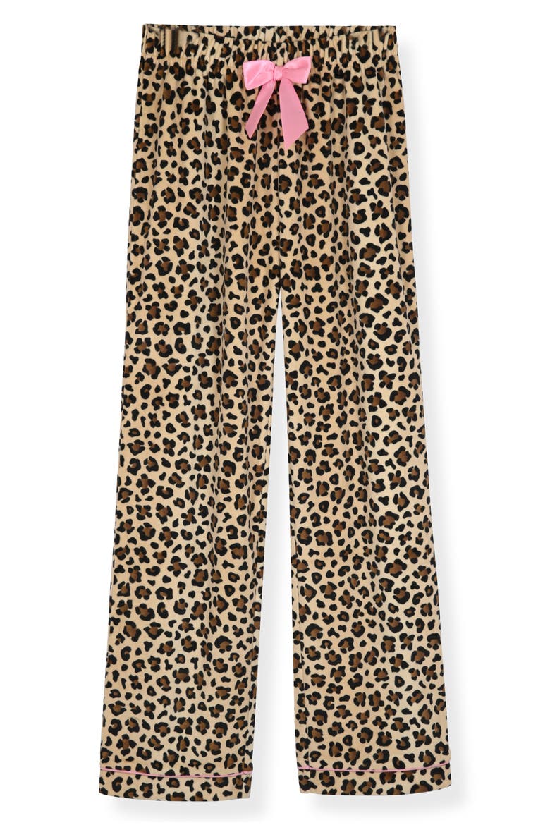 Kids' Velour Pajamas, Alternate, color, BROWN