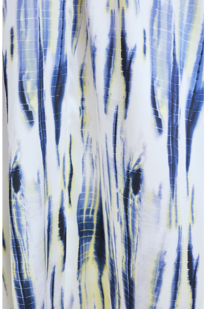 Tie Dye Halter Neck Satin Maxi Dress, Alternate, color, WHITE/ INKY BLUE MULTI