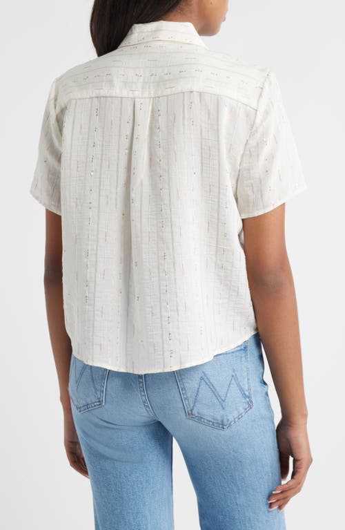 Vince Camuto Beaded Button-up Shirt In White