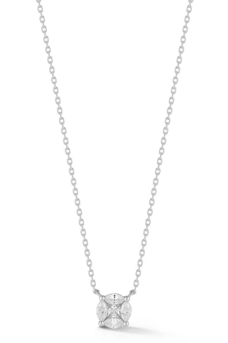 Illusion Cubic Zirconia Pendant Necklace, Main, color, SILVER