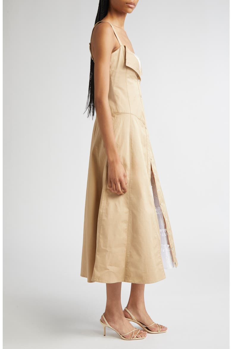 Lucil Layer Ruffle Maxi Dress, Alternate, color, KHAKI/ WHITE