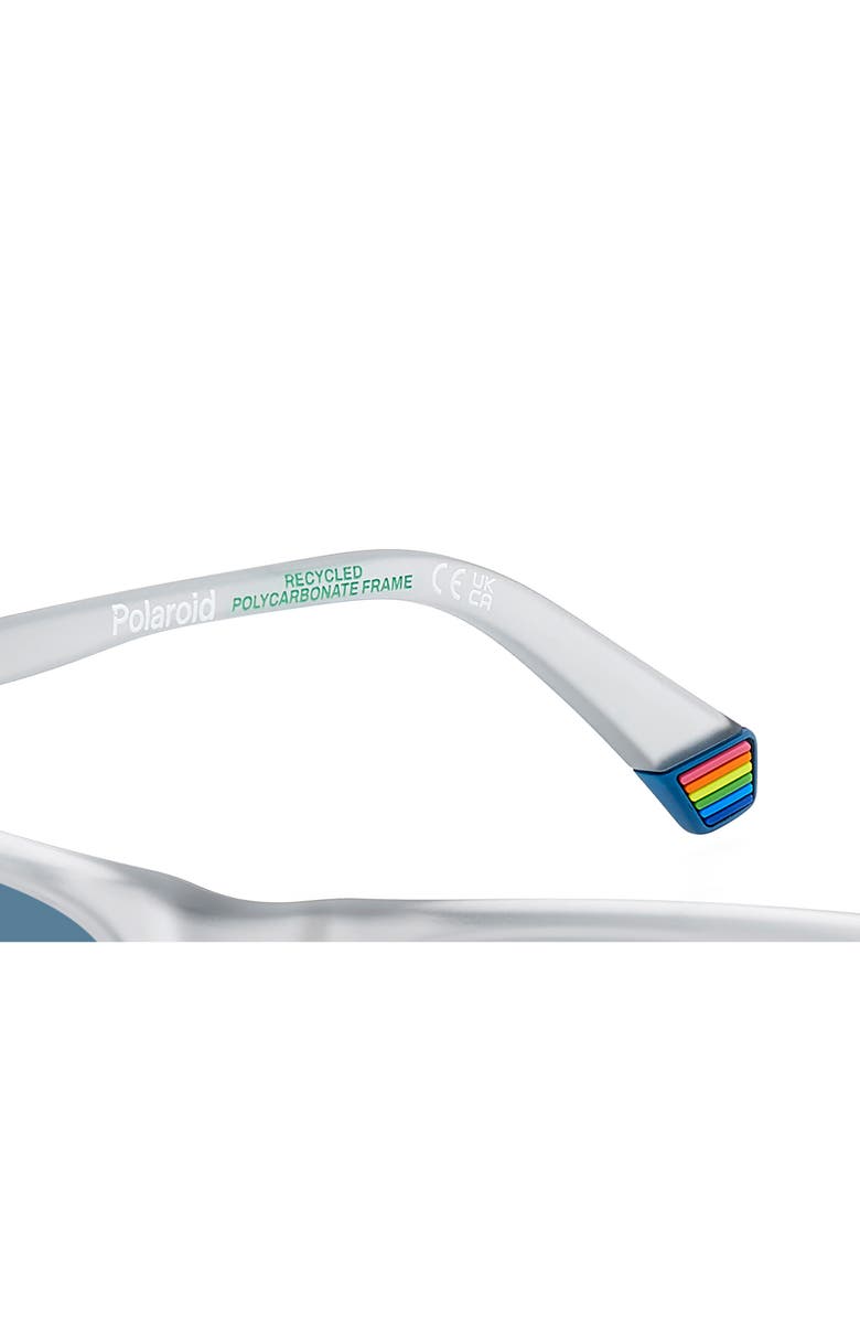 Polaroid 55mm Gradient Polarized Rectangular Sunglasses, Alternate, color, Matte Crystal/ Blue Sf Polar