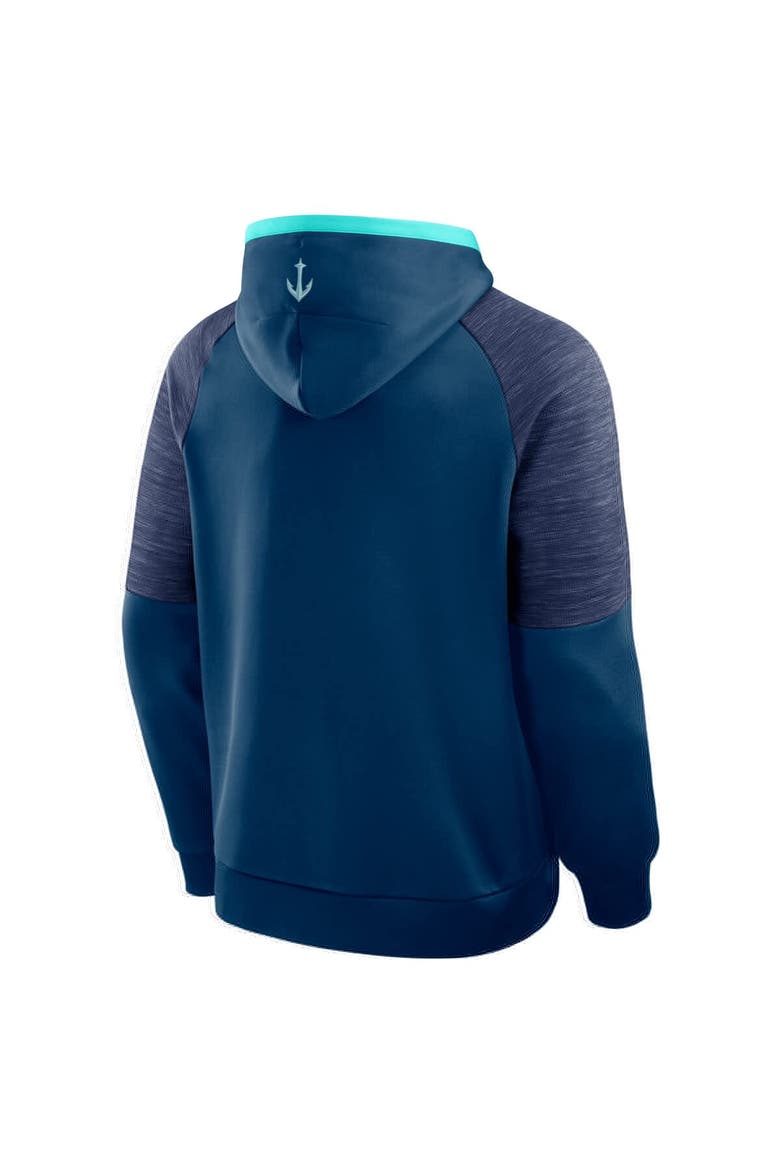 Men's Fanatics Deep Sea Blue Seattle Kraken Goaltender Defender Pullover Hoodie, Alternate, color, Navy