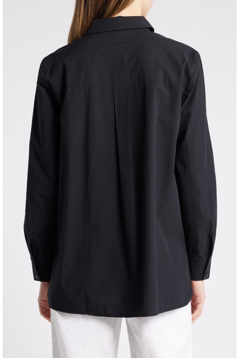 Classic Collar Easy Organic Cotton Button-Up Shirt, Alternate, color, BLACK