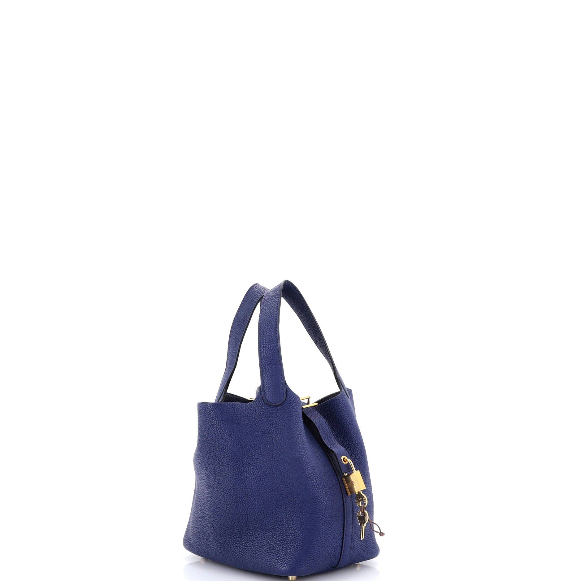 Pre-Owned Hermes Picotin Lock Bag Maurice PM, Alternate, color, Bleu Saphir