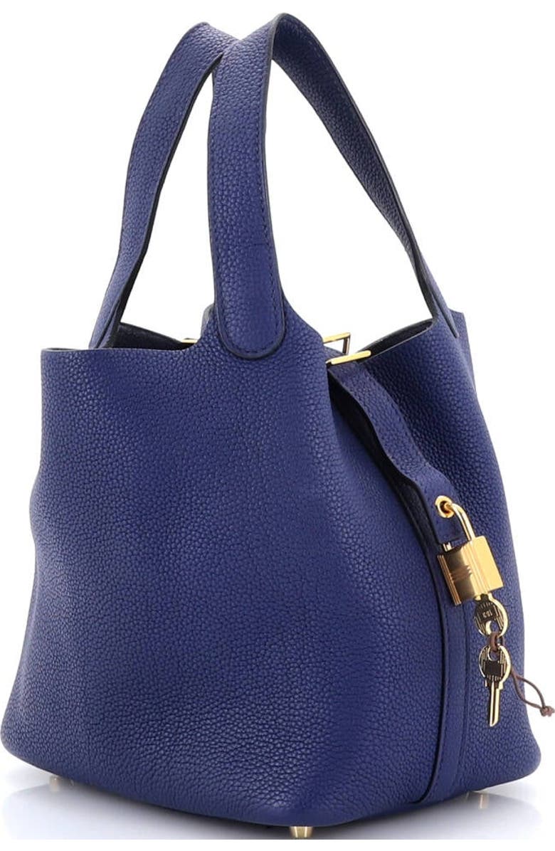 Pre-Owned Hermes Picotin Lock Bag Maurice PM, Alternate, color, Bleu Saphir