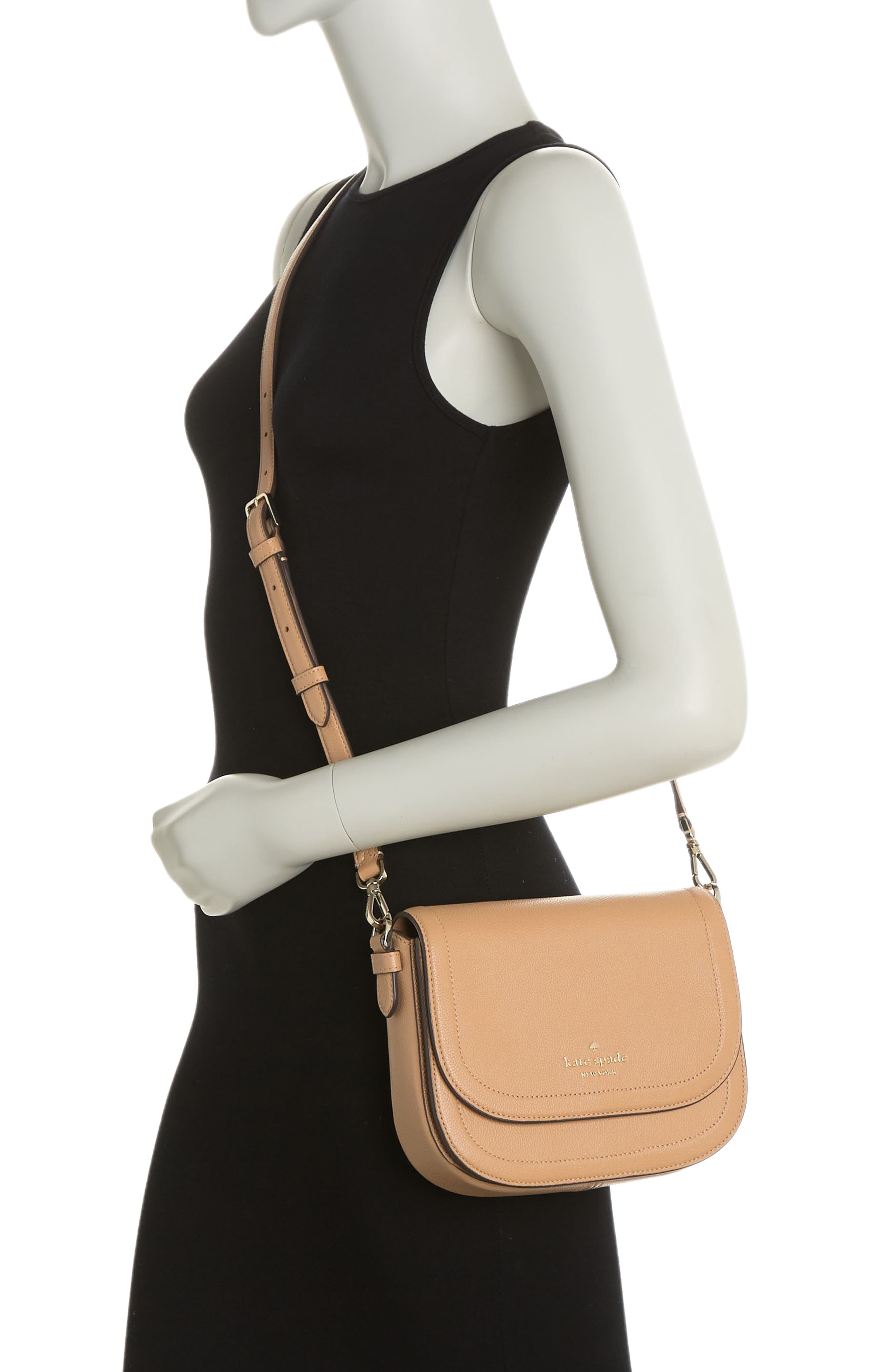 blake leather saddle bag, Alternate, color, LIGHT FAWN