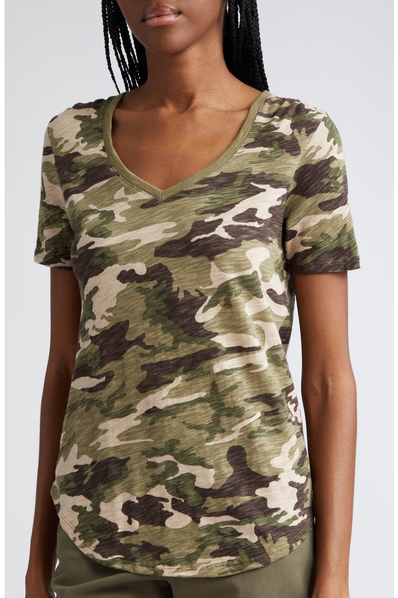 Camo Print Slub Cotton Jersey T-Shirt, Alternate, color, CLASSIC CAMO