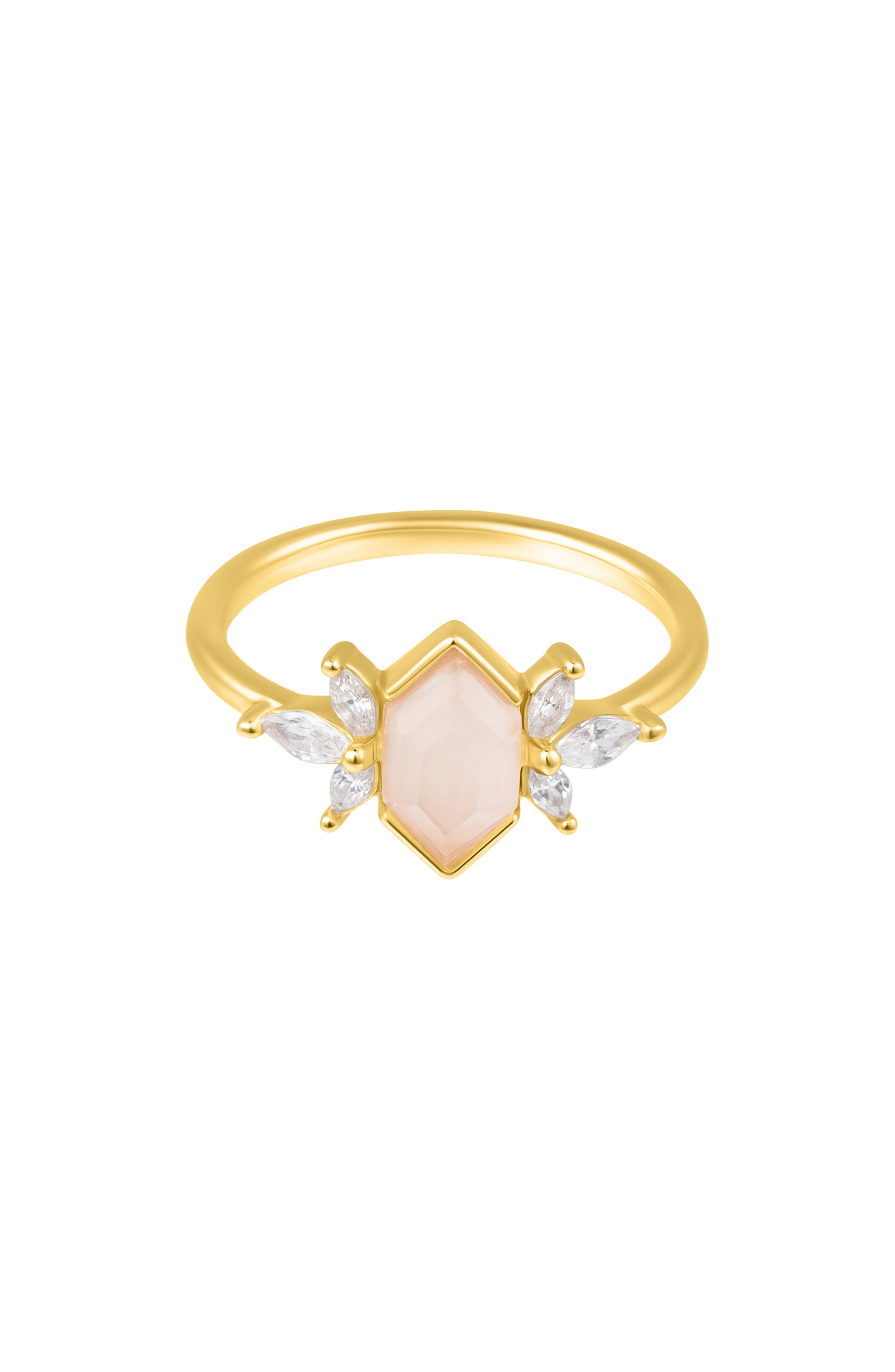 ADORNIA FINE Rose Quartz Deco Ring (Women) | Nordstromrack