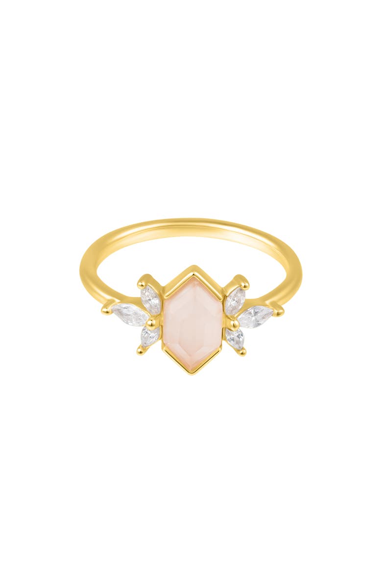 ADORNIA FINE Rose Quartz Deco Ring, Main, color, 