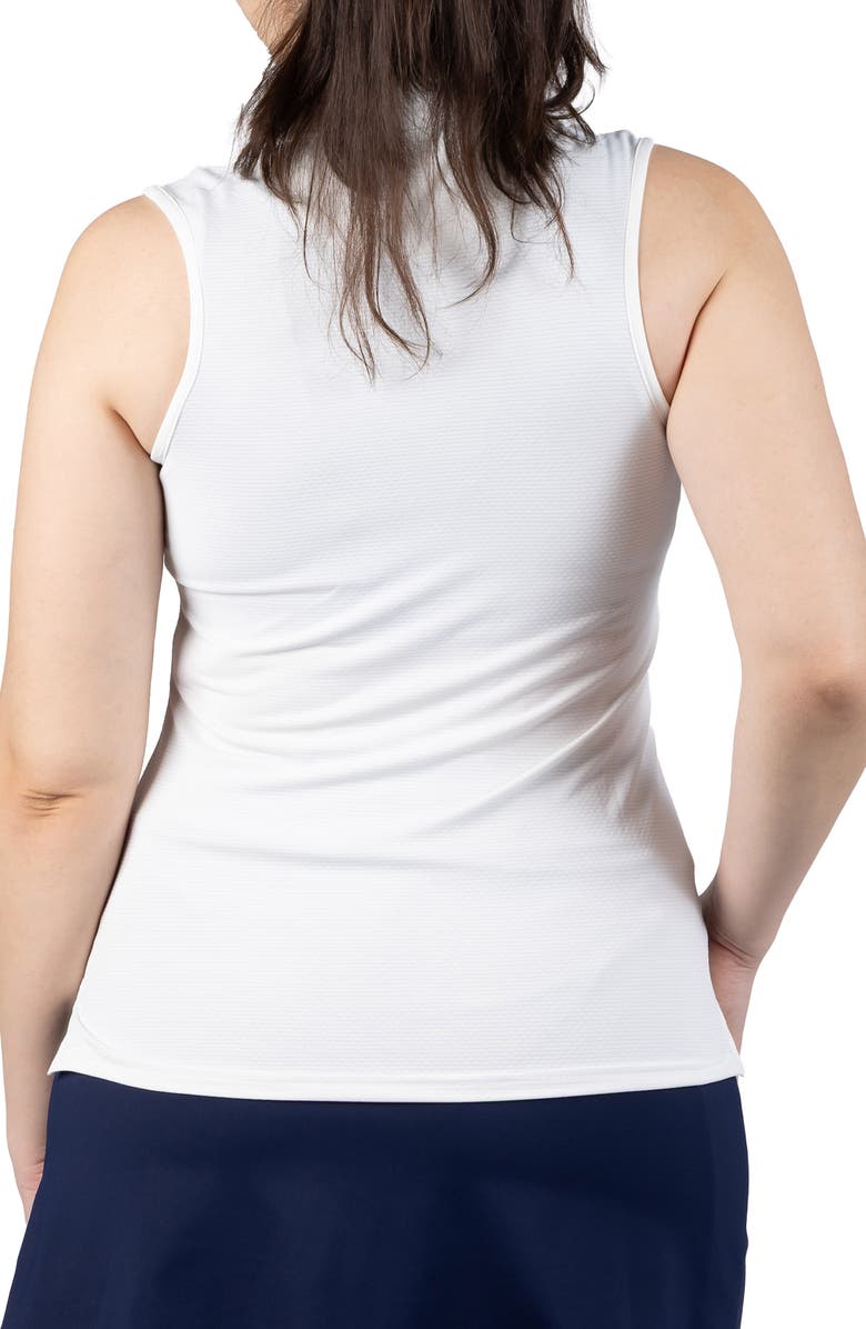 TailorByrd Textured Grid Polo Tank, Alternate, color, White