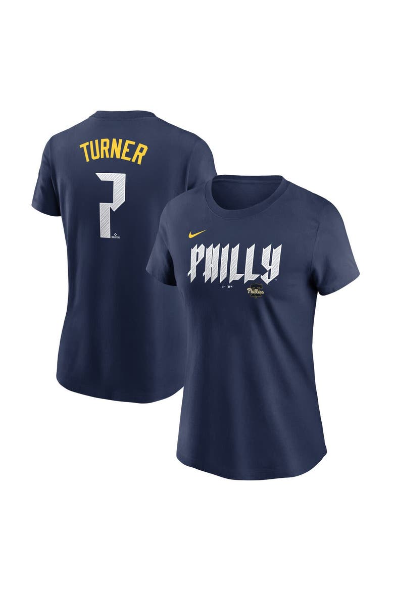Women's Nike Trea Turner Royal Philadelphia Phillies 2024 City Connect Fuse Player Name & Number T-Shirt, Main, color, Royal