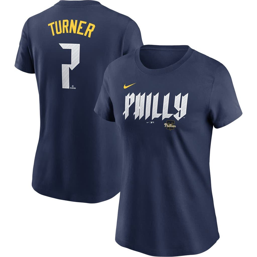 Nike Trea Turner Royal Philadelphia Phillies 2024 City Connect Fuse Player Name & Number T-shirt