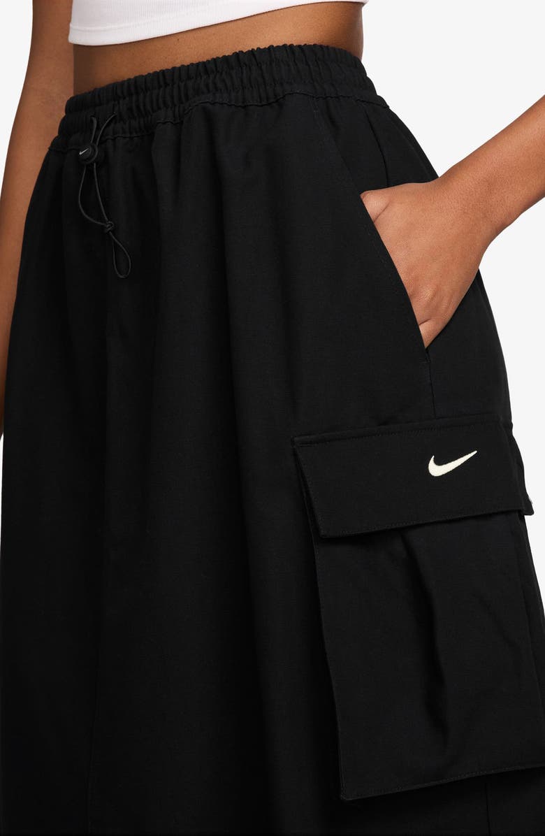 Nike Street Cargo Midi Skirt, Alternate, color, Black/ Sail