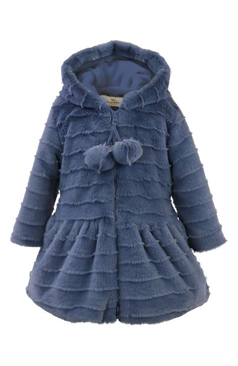 Hooded Faux Fur Coat (Toddler Girls & Little Girls)