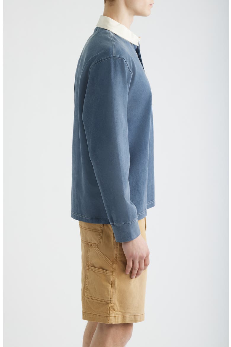 Solid Cotton Rugby Shirt, Alternate, color, NAVY