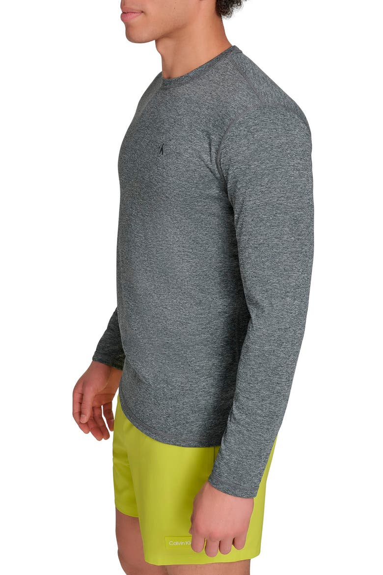 CK Monogram Long Sleeve Rashguard, Alternate, color, GREY HEATHER