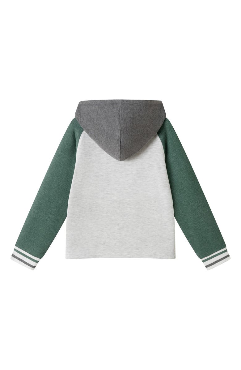Andy & Evan Kids' Raglan Long Sleeve Hooded T-Shirt, Alternate, color, White/Green