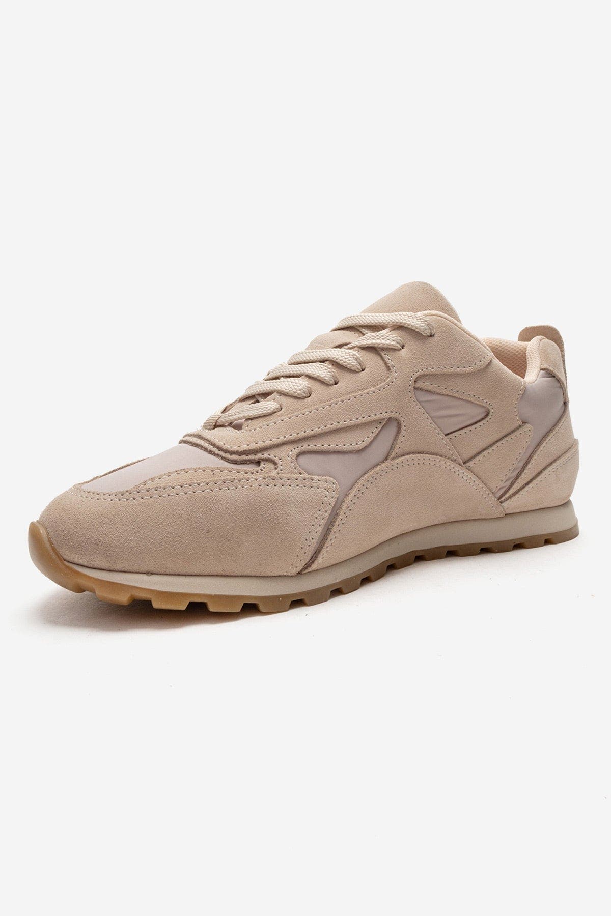 Sahra Leather Sneaker, Alternate, color, Beige Suede