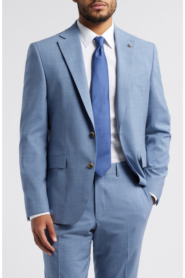 Esprit Blue Mixy Check Stretch Wool Suit, Alternate, color, LIGHT BLUE