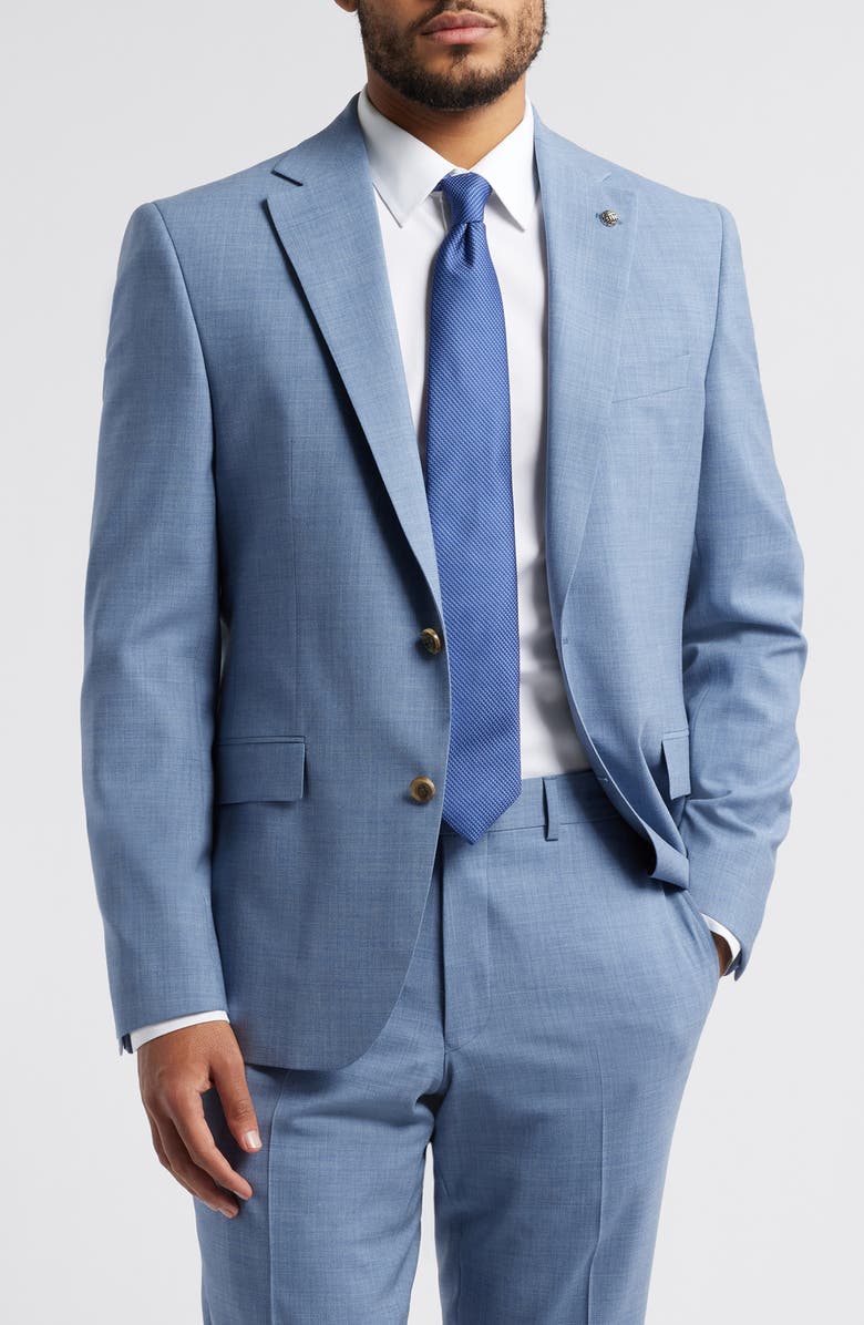 Jack Victor Esprit Blue Mixy Check Stretch Wool Suit, Alternate, color, Light Blue