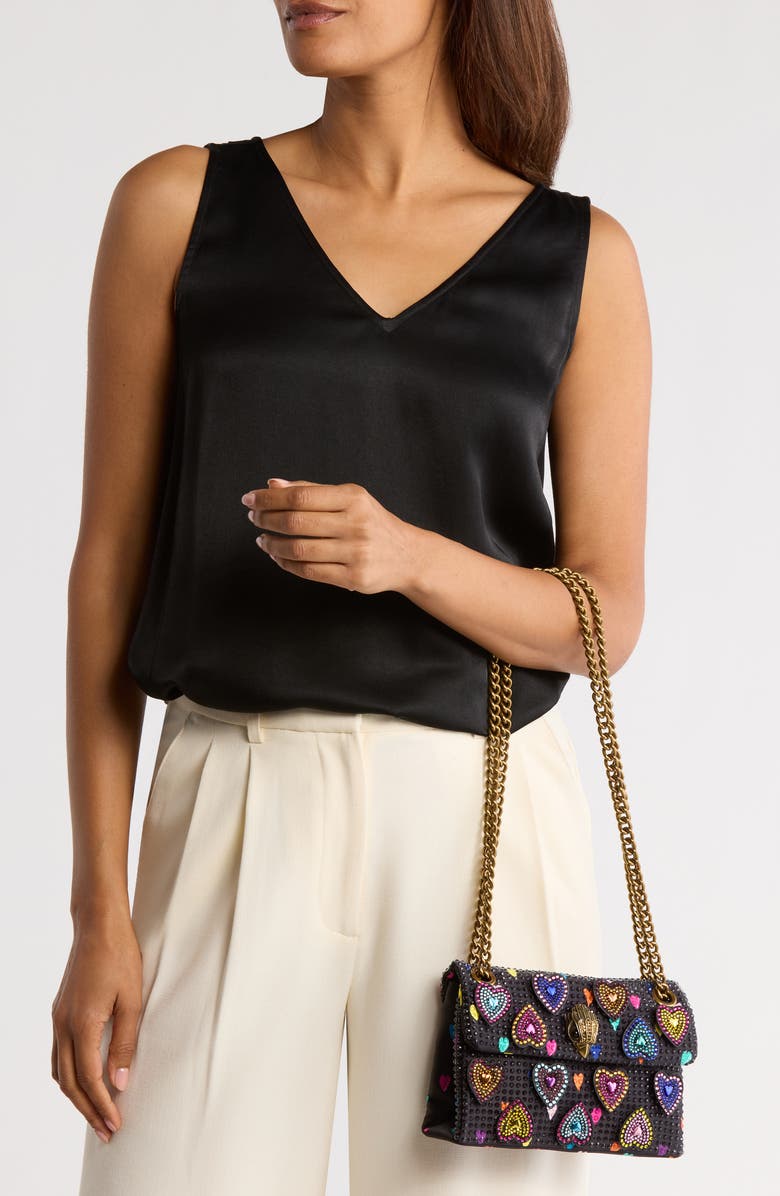 Kurt Geiger London Mini Kensington Fabric Convertible Shoulder Bag, Alternate, color, Charcoal